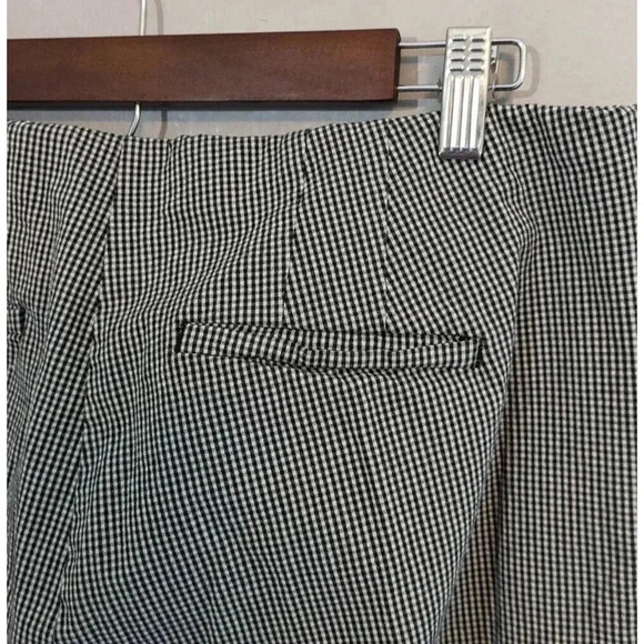J Jill Premium Bi Stretch Gingham Check Crop Pants Size 12 Pull On Black White - Picture 5 of 6
